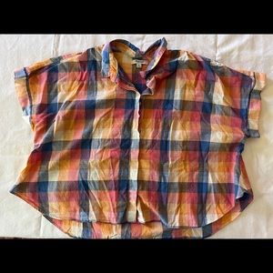 Madewell summer plaid shirt - size xl